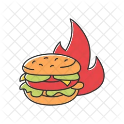 Burger in fire  Icon