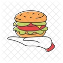 Burger on palm  Icon