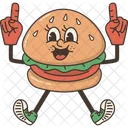 Personnage de hamburger  Icône