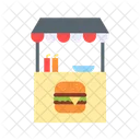 Burger Stall Food Stand Street Icon