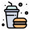 Burger und Getränk  Symbol