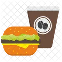Burger und Kaffee  Symbol