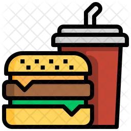 Burger und Kaltgetränk  Symbol