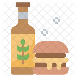 Burger With Beer  Icon