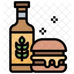 Burger With Beer  Icon