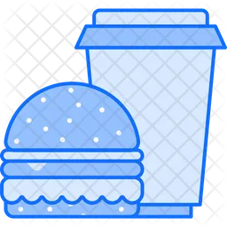 Burger With Cold Drink  Icon