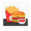 Burger with French fries  Icon