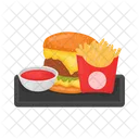 Burger with French fries  Icon