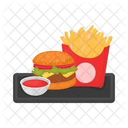 Burger with French fries  Icon