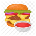 Burger with sauce  Icon
