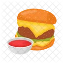 Burger with sauce  Icon