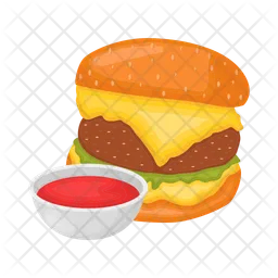 Burger with sauce  Icon