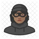 Burglar Black Female  Icon