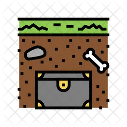 Buried Treasure Icon - Download in Colored Outline Style