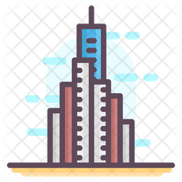 Burj Khalifa Icon of Colored Outline style - Available in SVG, PNG, EPS ...