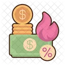 Burn Rate Money Rotation Startup Icon