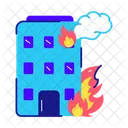 Burning Building Burning Blast Burning Office Icon