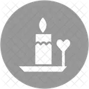 Burning Candle With Heart Burning Candle Candle Icon