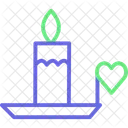 Burning Candle With Heart  Icon