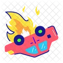 Burning Car Car Blast Car Fire Icon