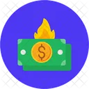 Burning Dollar Burring Dollar Icon