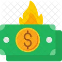 Burning Dollar  Icon