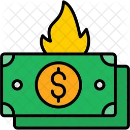 Burning dollar  Icon