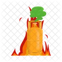 Burning gas cylinder  Icon