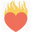 Burning Heart Flames Icon