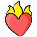 Burning Heart Hurt Heart Heart Fire Icon