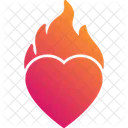 Burning Heart Flaming Heart Fire On Heart Icône