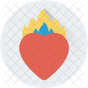 Burning Heart Flames Icon