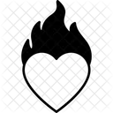 Burning Heart Flaming Heart Fire On Heart Icon