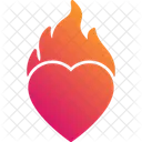 Burning Heart Flaming Heart Fire On Heart Icon