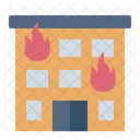 Burning House Building Skyscrapper Icon