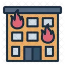 Burning House Building Skyscrapper Icon