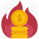 Burning Money Fire Flame Burning Icon