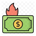 Burning Money Burning Fire Icon