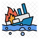 Burn Boat Ship Icon