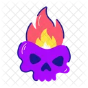 Burning Skull Fire Skull Skeleton Head Icon