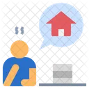 Burnout Home Thinking Icon