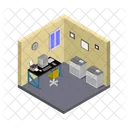 Buro Zimmer Isometrisch Icon