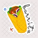 Burrito Mexican Wrap Stuffed Tortilla Icon