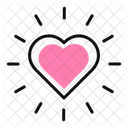 Bursting Heart Icon Radiant Love Emblem Heart With Energy Lines Symbol