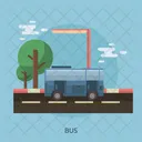 Bus Road Tree Icon