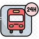 Bus 24 Hours 24 Hours Service Icon