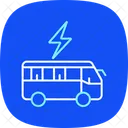 Bus Electrique Icone Bleue Icon