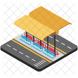 Bus Station Icon of Isometric style - Available in SVG, PNG, EPS, AI