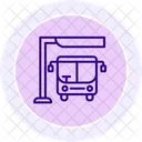 Bus Stop Color Circle Icon Icon