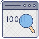 Buscar Codigo Binario Navegador Busqueda De Datos Icono